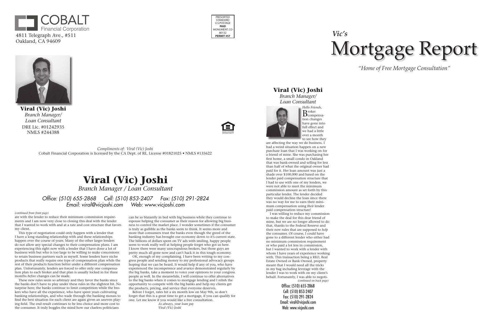 Vic's Mortgage Report, June 2011