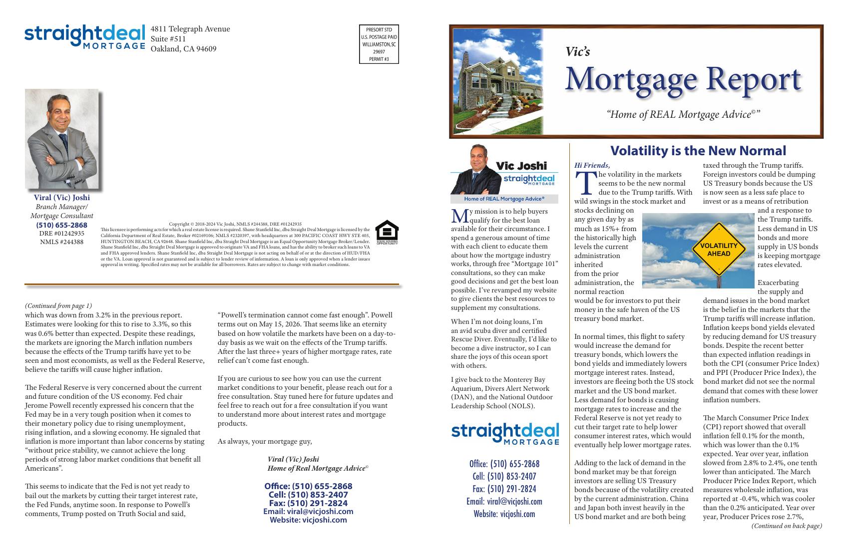 Vic's Mortgage Report, May 2025