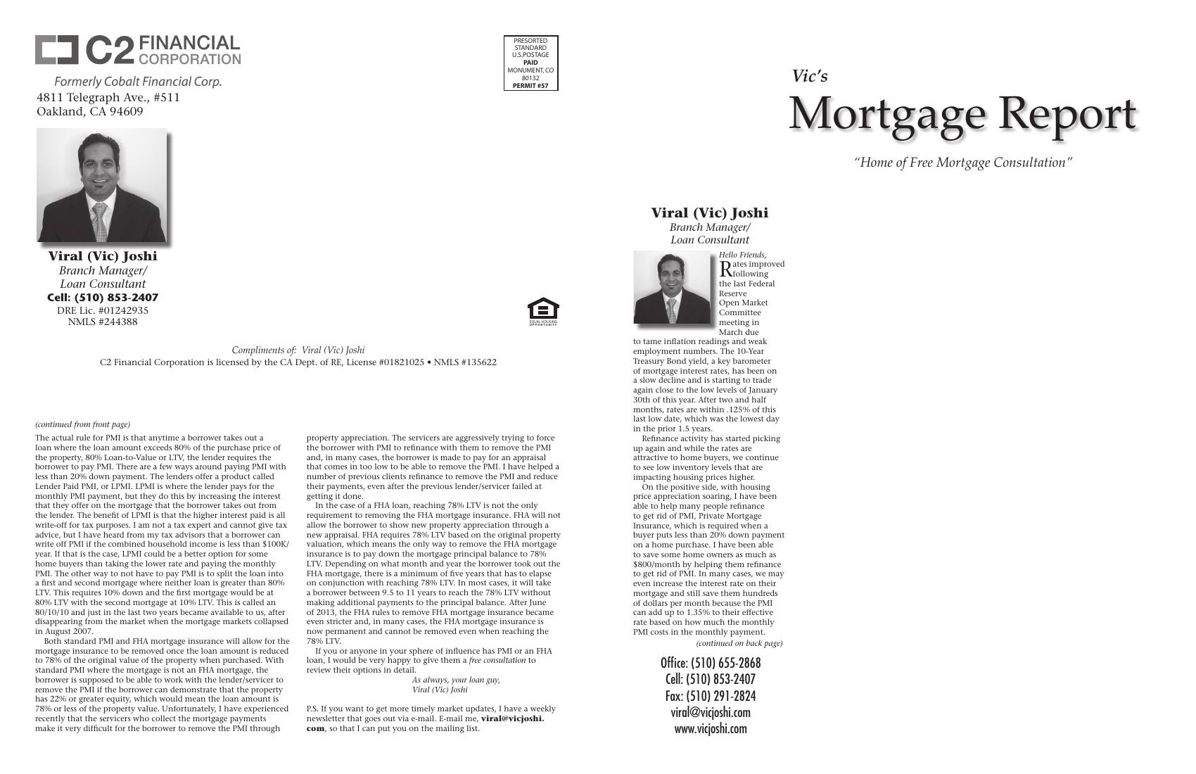 Vic's Mortgage Report, May 2015