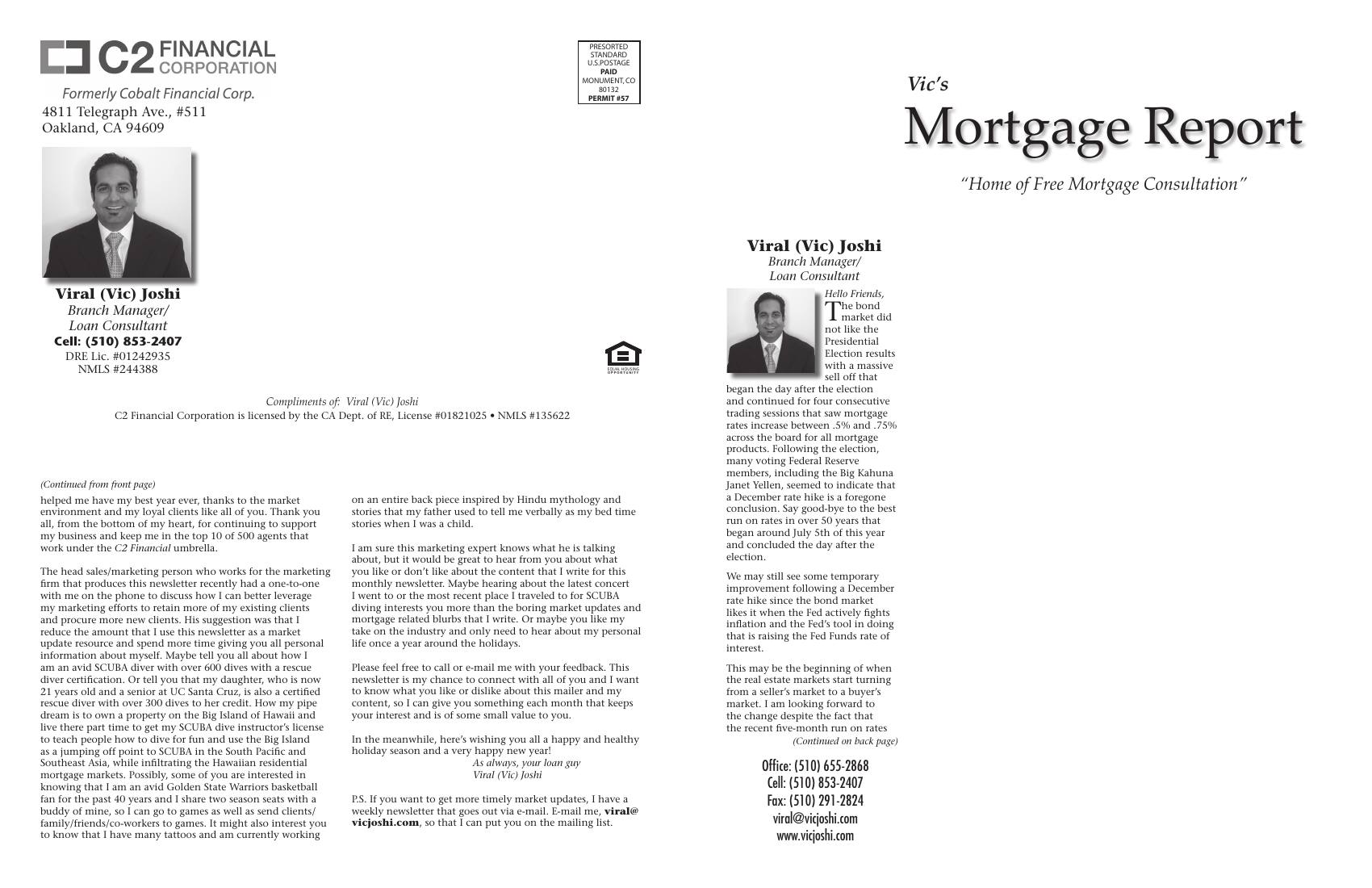 Vic's Mortgage Report, December 2016