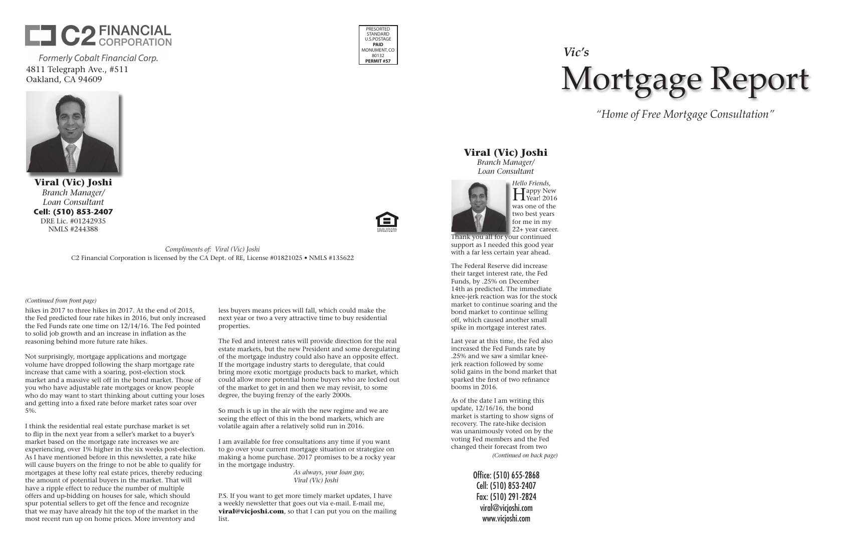 Vic's Mortgage Report, January 2017