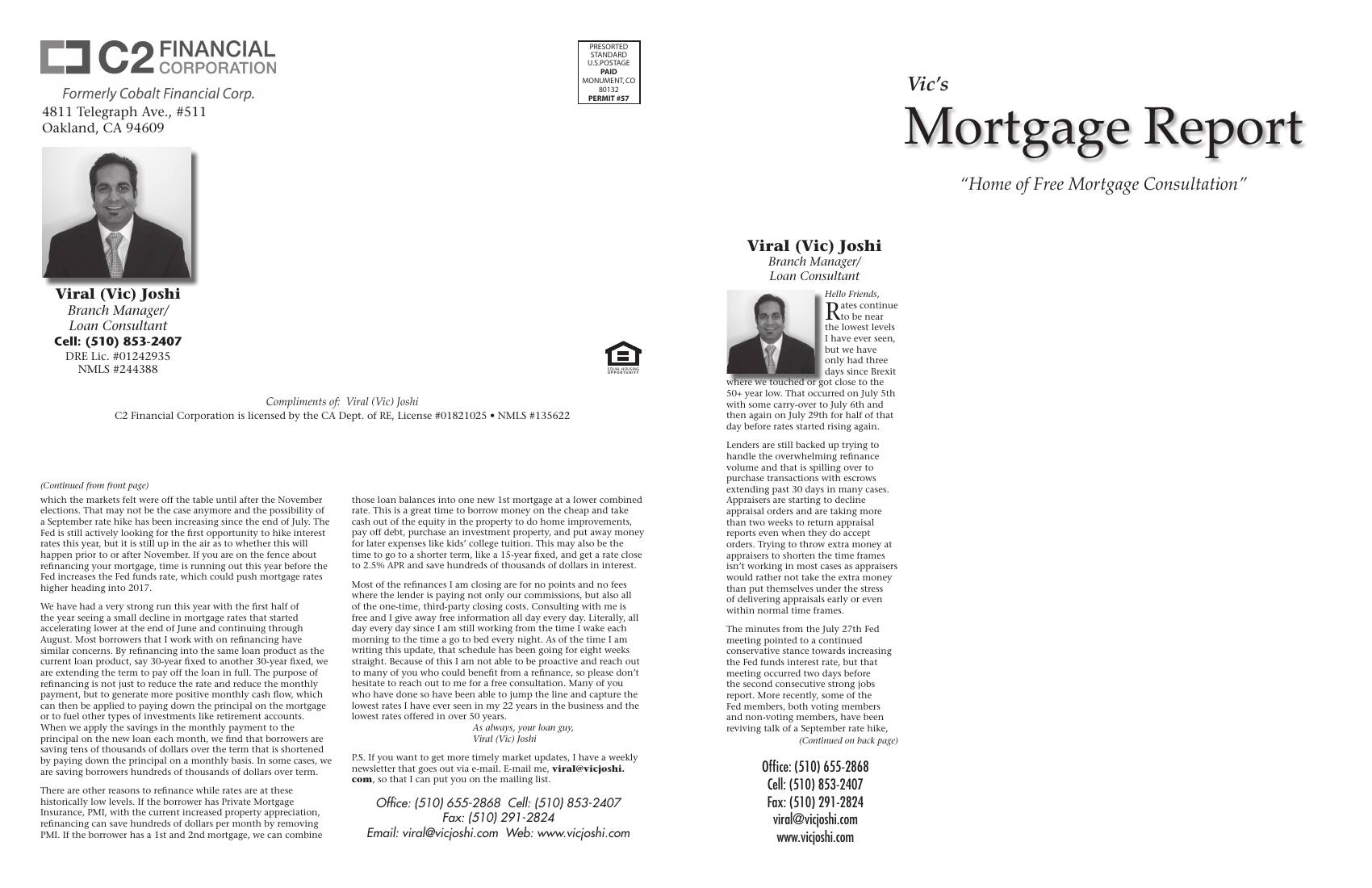 Vic's Mortgage Report, September 2016