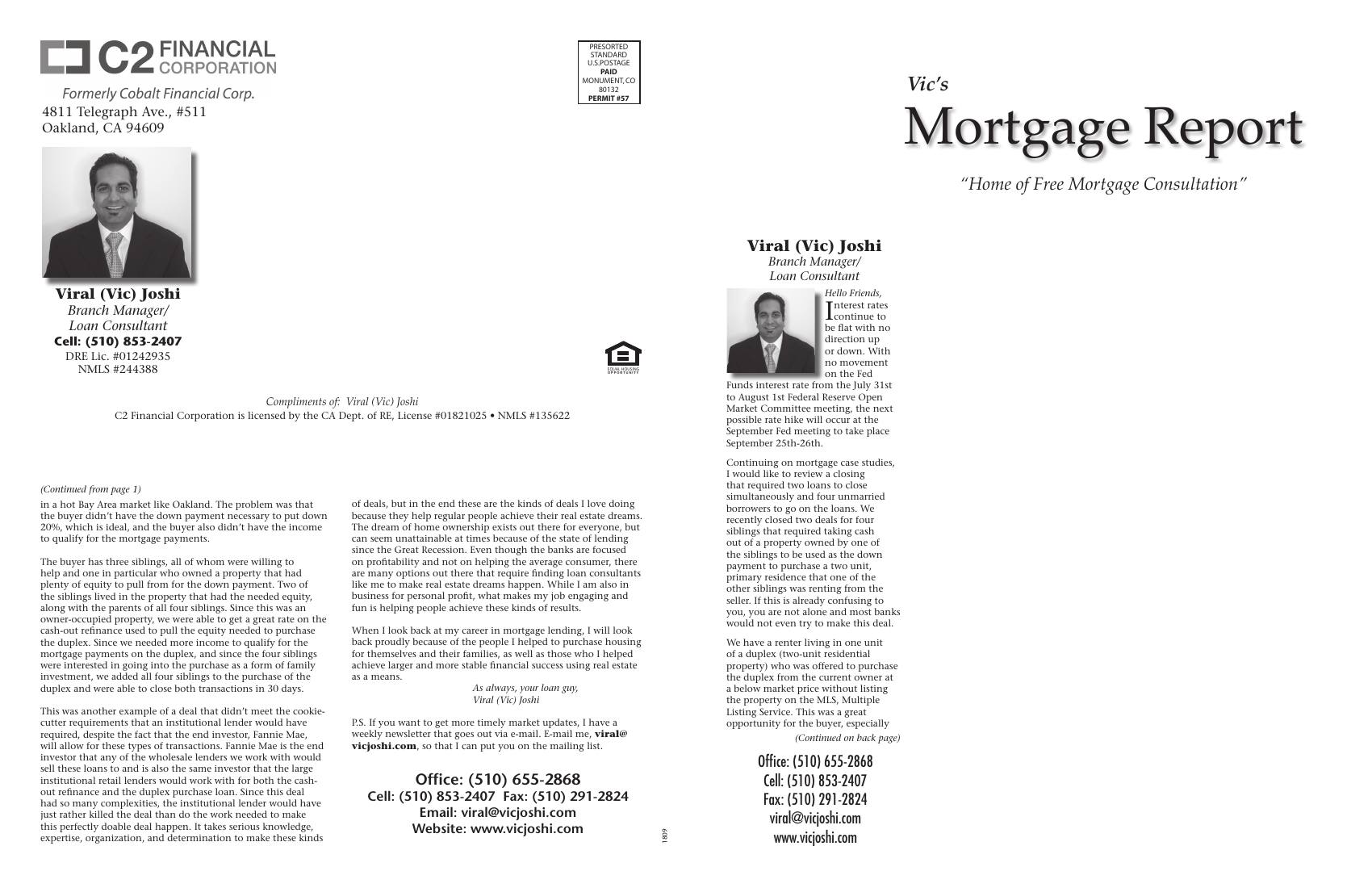 Vic's Mortgage Report, August 2018