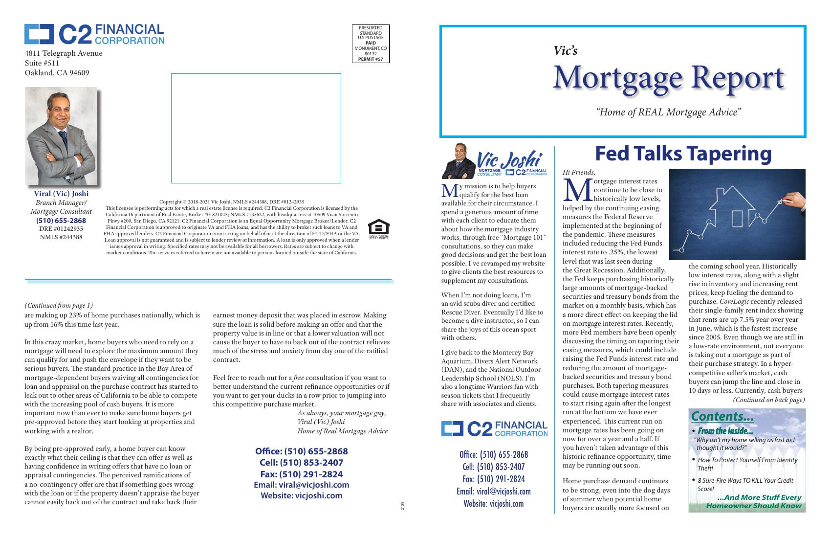 Vic's Mortgage Report, September 2021