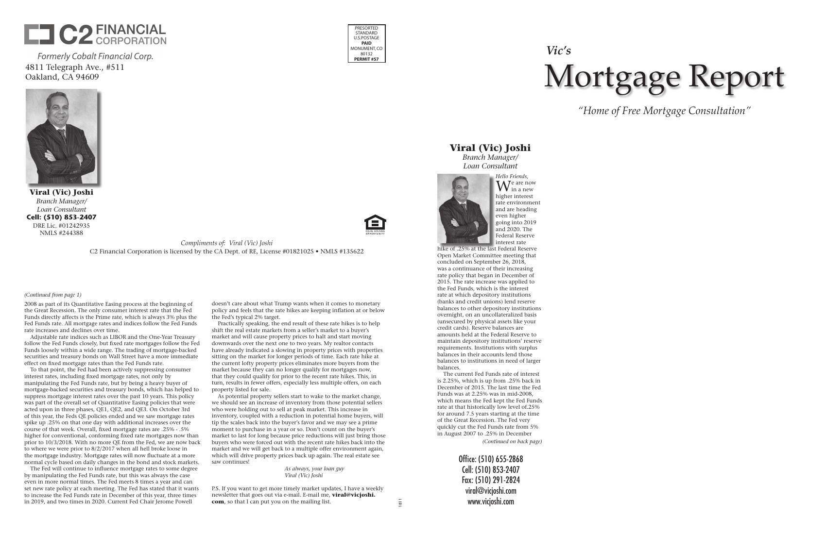Vic's Mortgage Report, October 2018