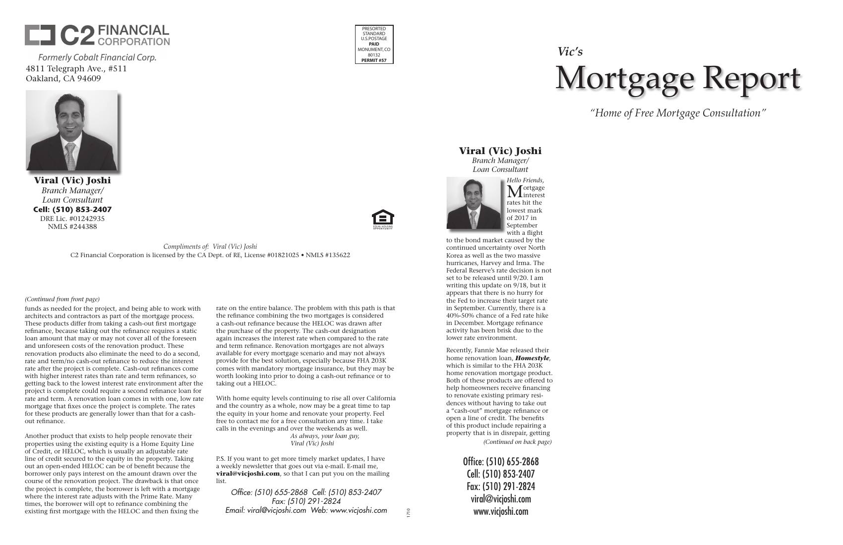 Vic's Mortgage Report, September 2017