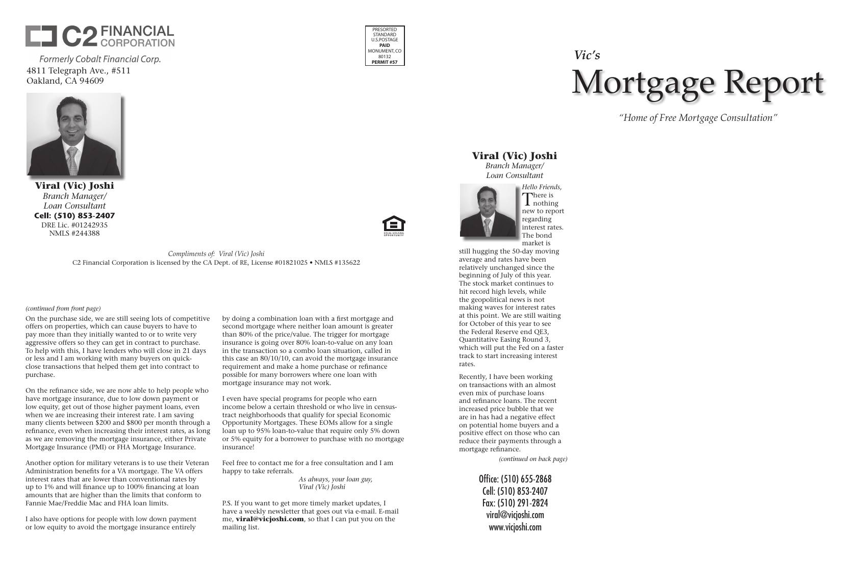 Vic's Mortgage Report, September 2014