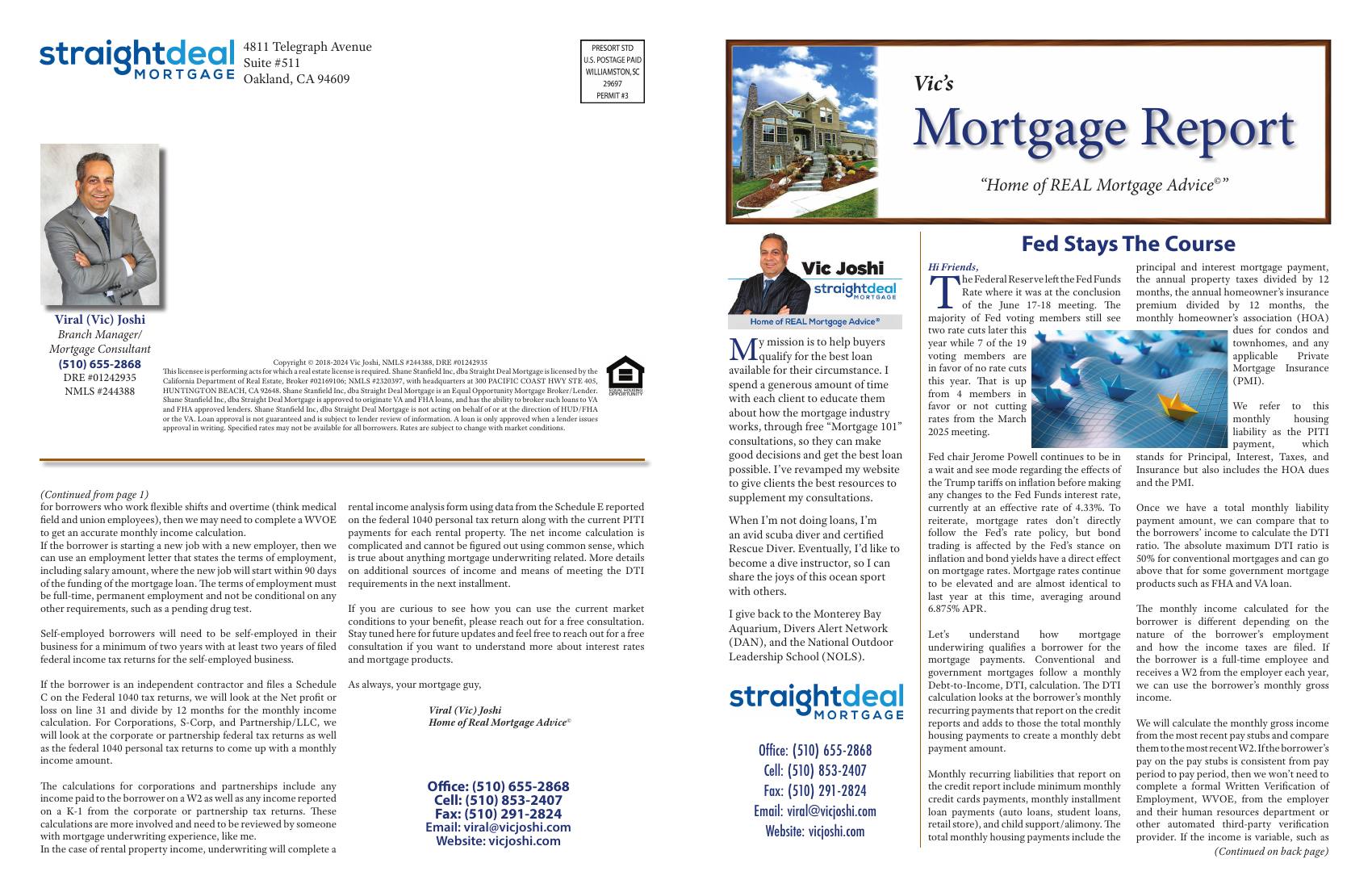 Vic's Mortgage Report, July 2025