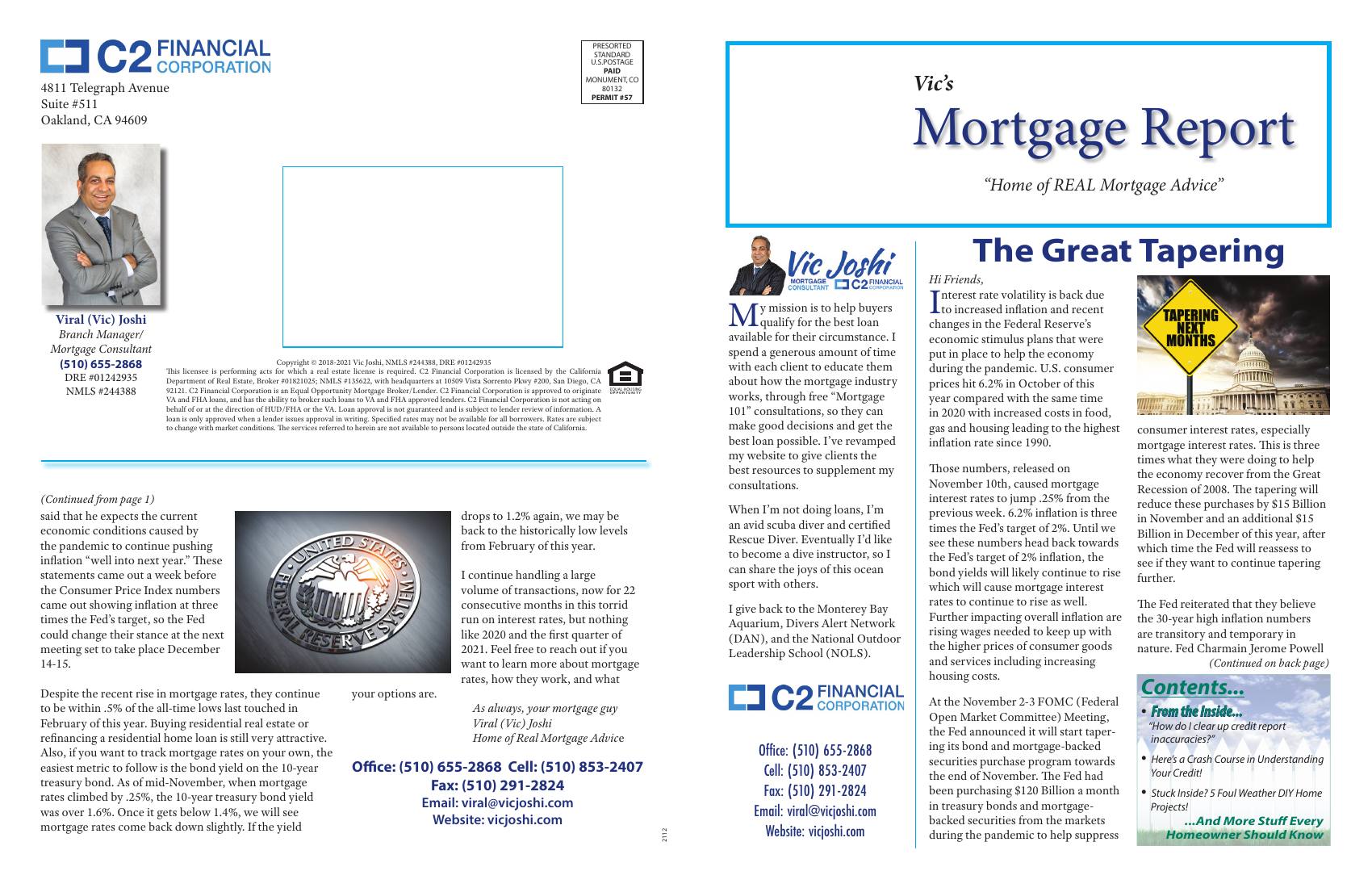 Vic's Mortgage Report, December 2021