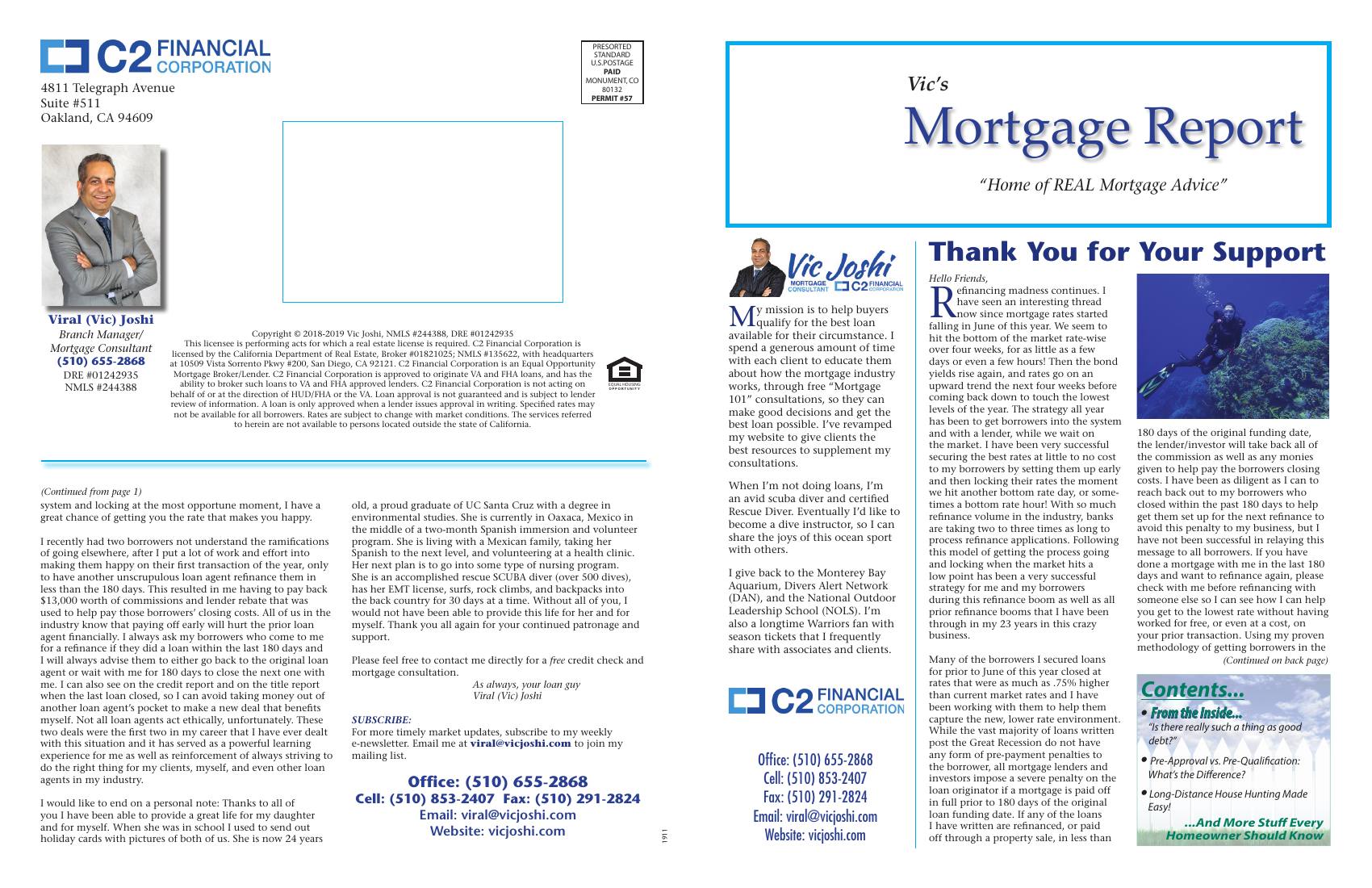 Vic's Mortgage Report, November 2019