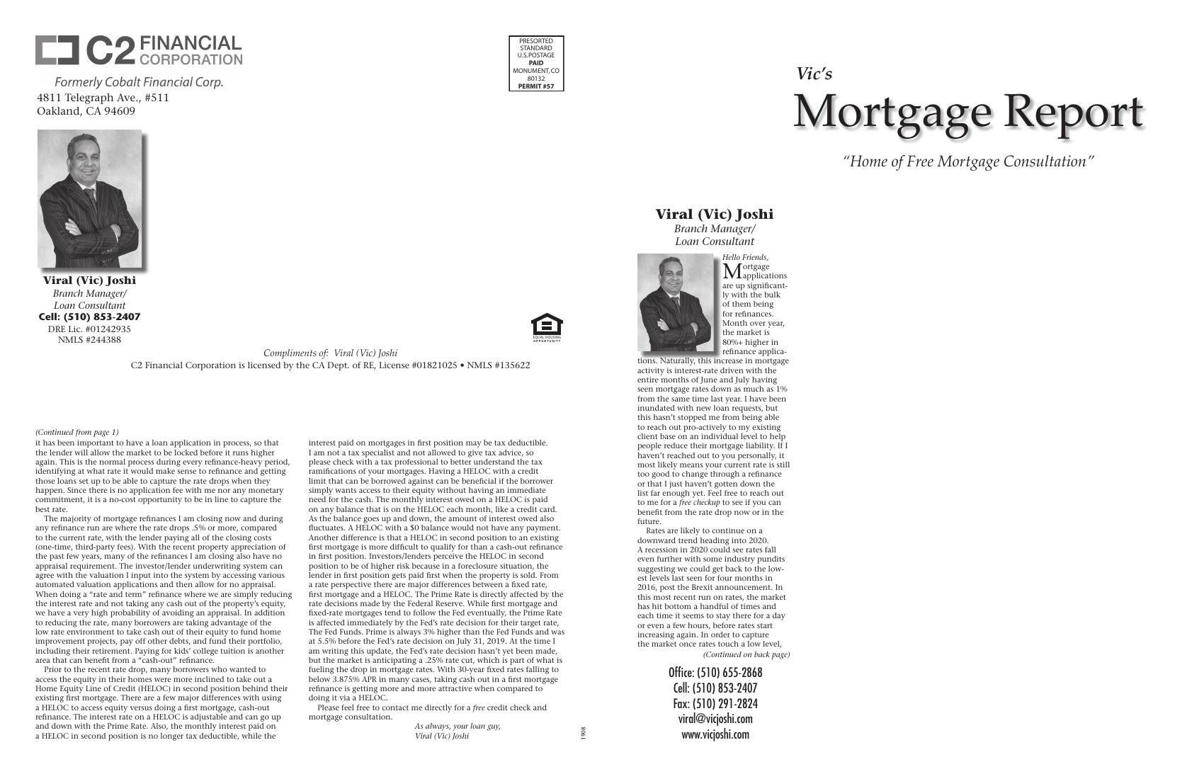 Vic's Mortgage Report, July 2019