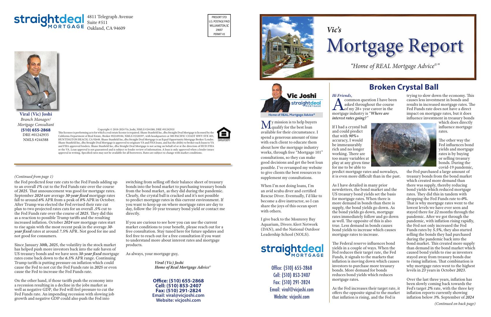Vic's Mortgage Report, April 2025