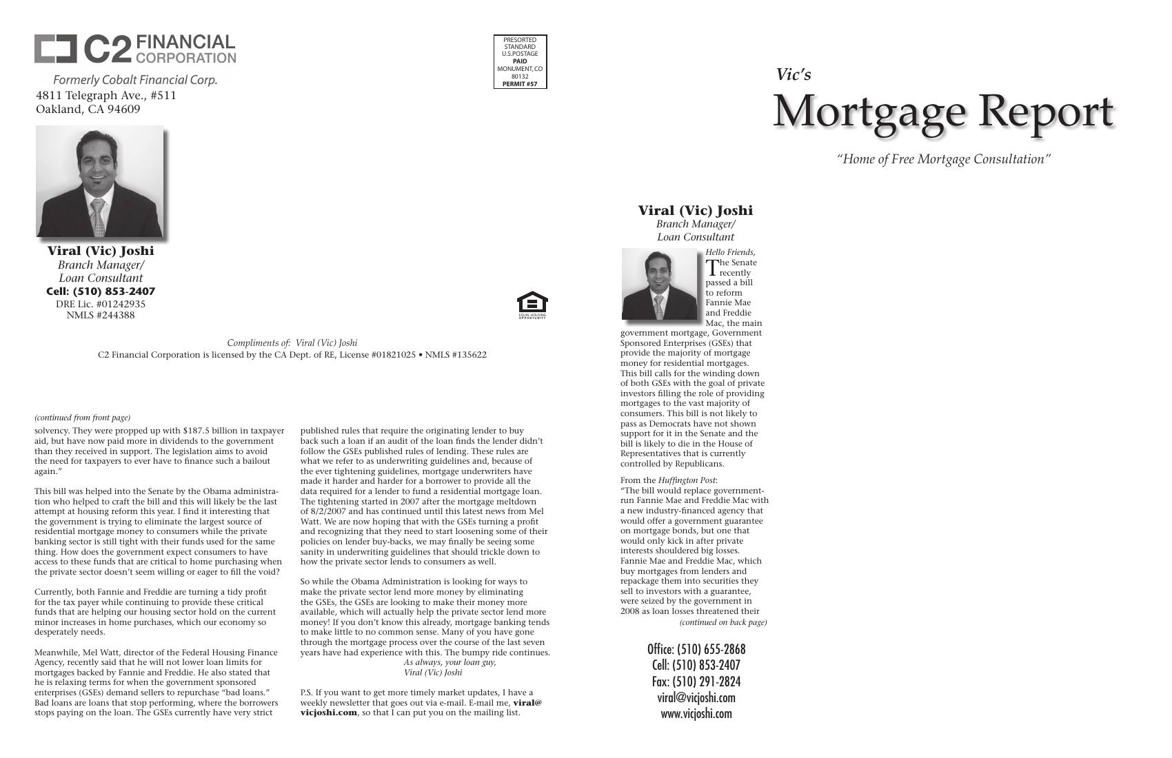 Vic's Mortgage Report, June 2014