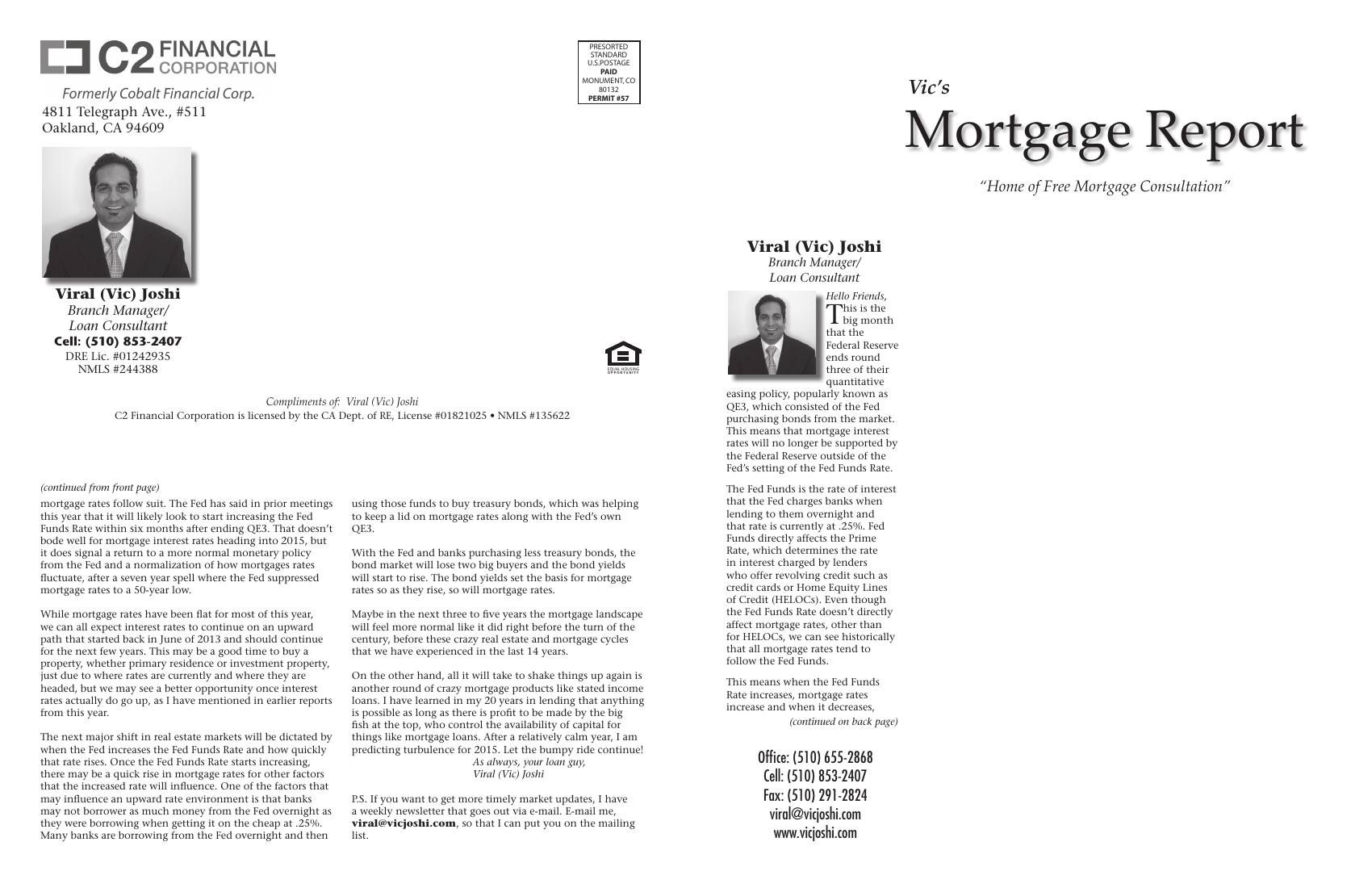 Vic's Mortgage Report, October 2014