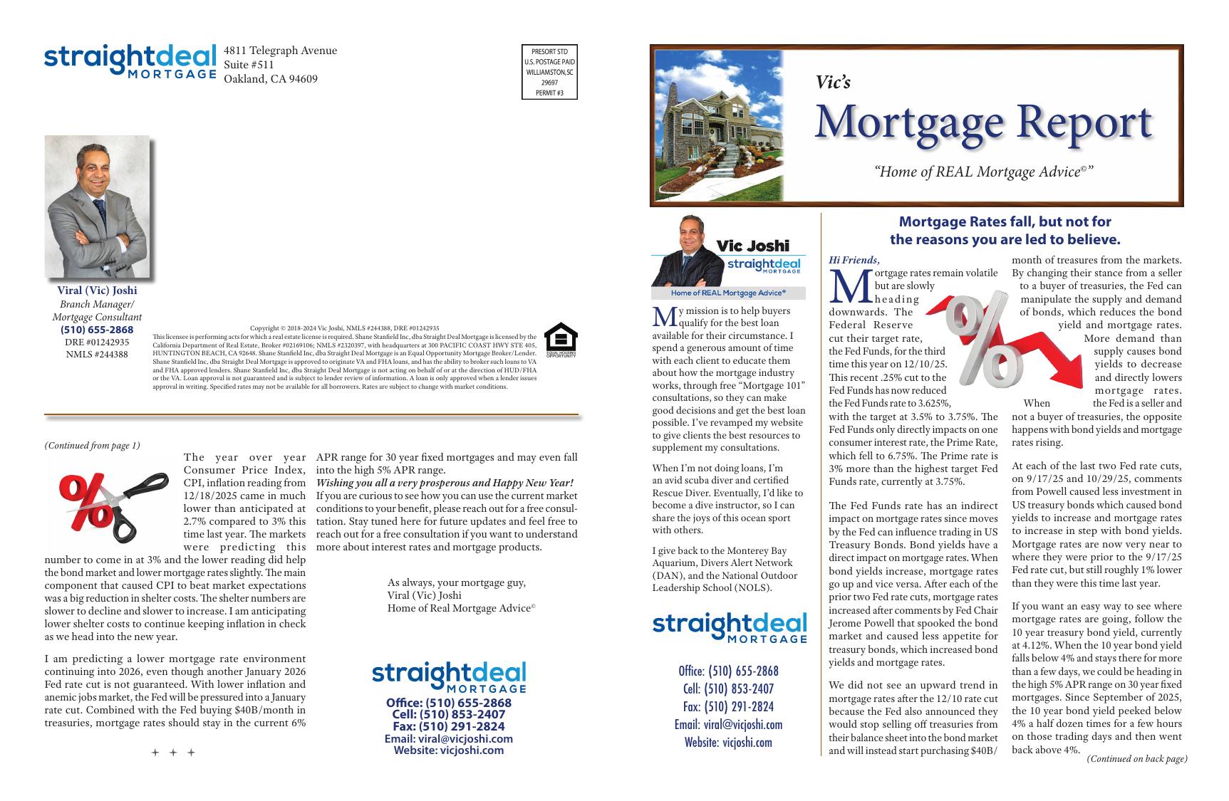 Vic's Mortgage Report, January 2026