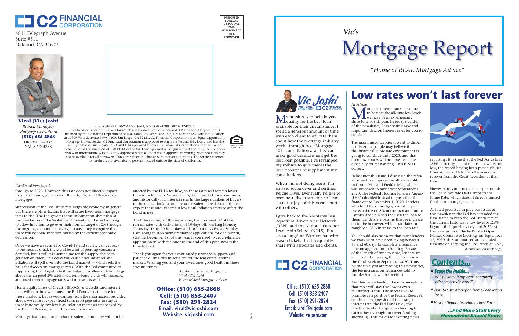 Vic's Mortgage Report, October 2020