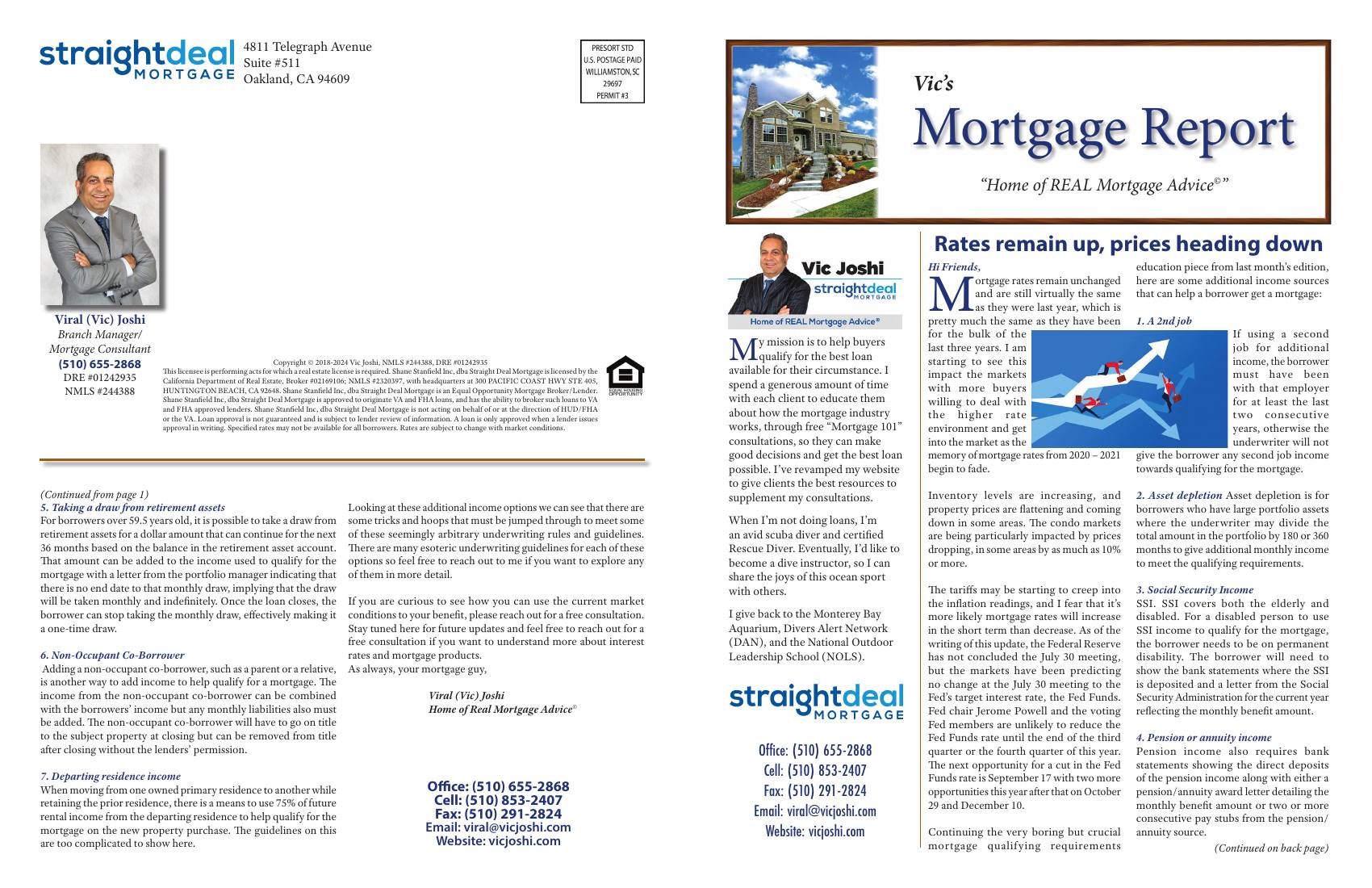 Vic's Mortgage Report, August 2025