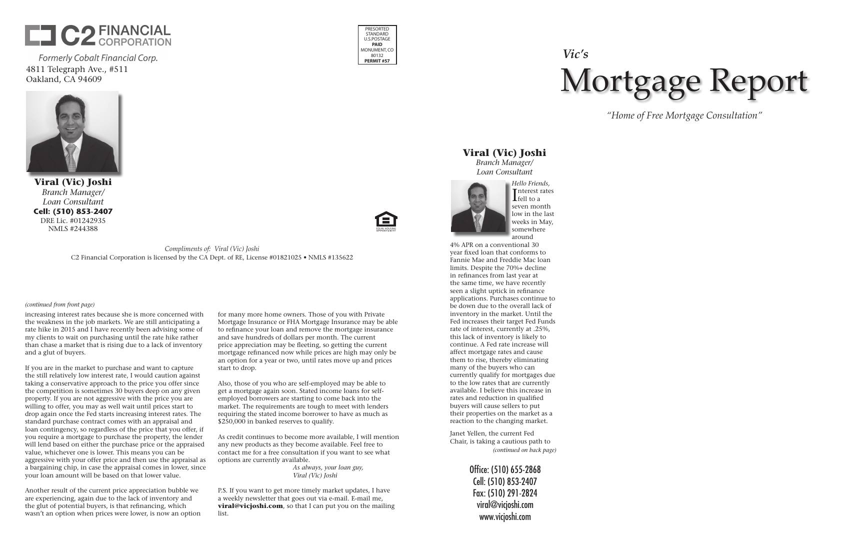 Vic's Mortgage Report, July 2014